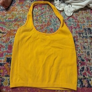 orange Ribbed Tank Top